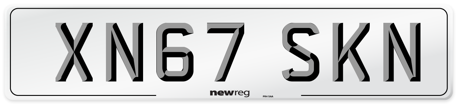XN67 SKN Number Plate from New Reg